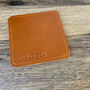 Personalised Stamped Tan Leather Coaster, thumbnail 1 of 12
