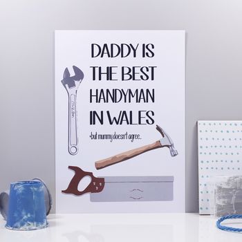 Personalised 'Daddy Is The Best Handyman' Print, 5 of 9