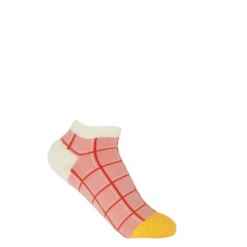 Grid Pink And Leopard Brown Women's Trainer Socks Bundle, 3 of 6