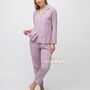 Blue Plain Soft Cotton Solid Sleepwear Pyjama Set, thumbnail 9 of 12