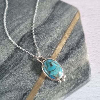 Handmade Turquoise And Silver Necklace, 2 of 5