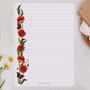 A5 Letter Writing Paper With Poppy Flower And Butterfly, thumbnail 1 of 4