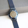 Personalised Minimalist Watch Elie B Electric Blue, thumbnail 3 of 6