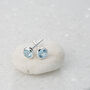 Sterling Silver December Birthstone Stud Earrings Blue Topaz, thumbnail 3 of 5
