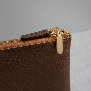 Personalised Leather Clutch Bag Or Cosmetic Purse, 2 of 5