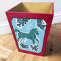 'Horsing Around': Hand Painted Original Bin/Basket, thumbnail 2 of 9