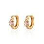 Pink Teardrop Huggie Hoop Earrings, thumbnail 2 of 5
