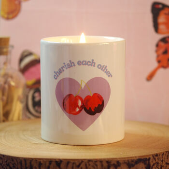 'Cherish Each Other' Cherry Candle, 2 of 6