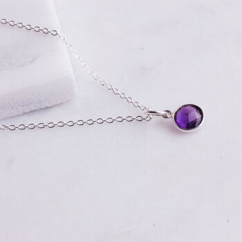 Sterling Silver Birthstone Necklace, 2 of 7