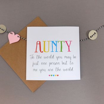 You're The World To Me Aunt Card, 3 of 7