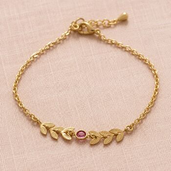 Delicate Gold Or Silver Plated Vine Birthstone Bracelet, 2 of 12