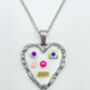 Handmade Cute Heart Face Character Necklace Silver Or Gold Non Tarnish, thumbnail 3 of 10