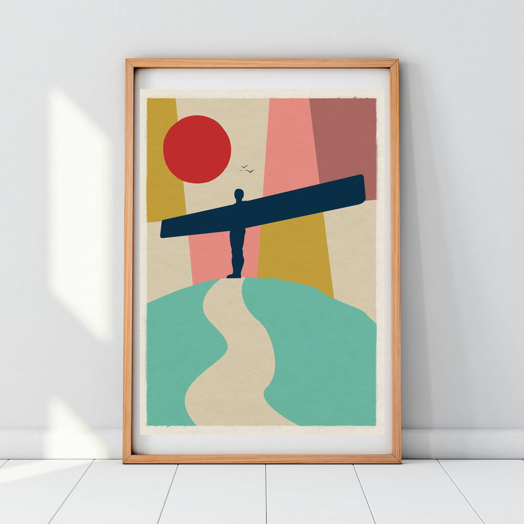 Angel Of The North Geometric Art Print Poster, 1 of 2