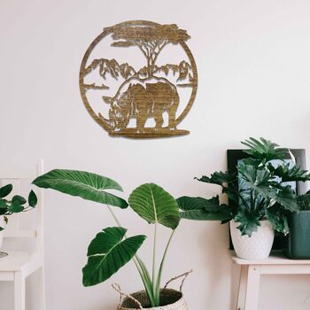 Wooden Rhinos: African Wall Art For Exotic Spaces, 4 of 12