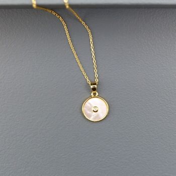 Mother Of Pearl Disc Necklace, 2 of 6