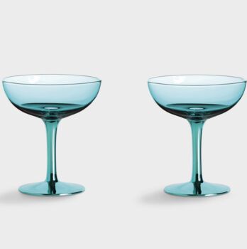 Set Of Two Blue Champagne Saucers, 3 of 3
