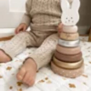 Personalised Wooden Pink Bunny Stacking Toy, 2 of 9