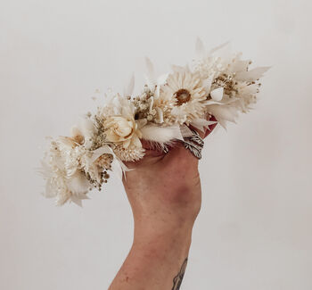 India Bridal Dried Flower Crown Wedding Headband, 4 of 4