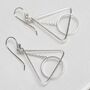 Sterling Silver Triangle And Circle Dangly Earrings, thumbnail 5 of 7