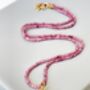 Labradorite Shell And Pink Tourmaline Beaded Necklace, thumbnail 2 of 6