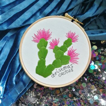 Christmas Cactus Embroidery Kit, 5 of 5