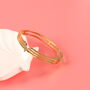 Gold Plated Crystal V Line Harmony Bangle Bracelet, thumbnail 10 of 11