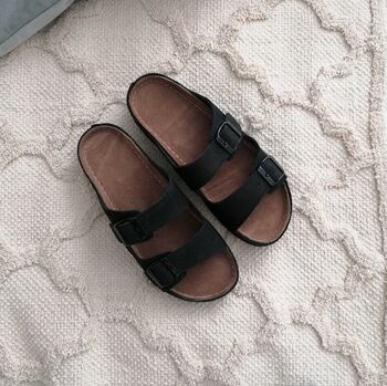 Leather Sandals With Memory Foam Insole, 10 of 11