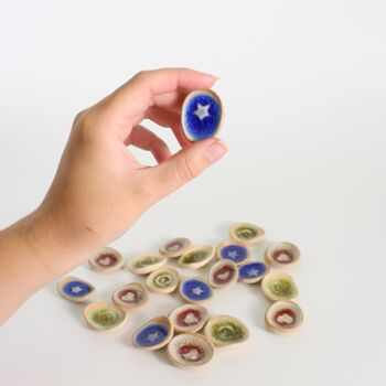 Set Of Three Handmade Ceramic Pocket Token Worry Stones, 2 of 9