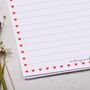 A5 Letter Writing Paper With Ditsy Heart Border, thumbnail 2 of 4