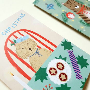 Illustrated Dogs And Cats Christmas Cards, 3 of 6