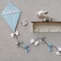 Blue Grey White, Personalised Kite Gift New Baby Room, thumbnail 8 of 9