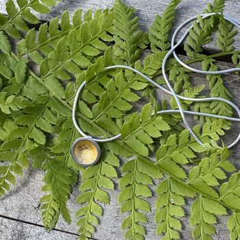 Small Gold Leaf Dome Pendant, 3 of 8