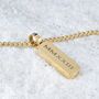 Engraved Bar Pendant Chain Necklace For Men And Women, Name Jewelry, thumbnail 1 of 11