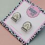 White Snow Globe Glitter Christmas Studs, thumbnail 4 of 4