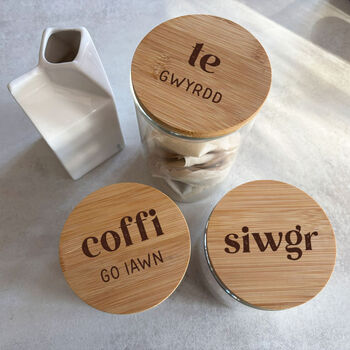 Tea, Coffee, Sugar Welsh Glass Storage Jars, 2 of 3