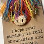 Rainbow Highland Cow Crochet Birthday Card Handmade Sunshine, thumbnail 6 of 6
