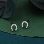 Sterling Silver Extra Tiny Horseshoe Stud Earrings, thumbnail 1 of 11