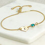 Gold Plated Initial And December Birthstone Bracelet, thumbnail 1 of 5