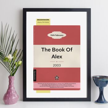 Personalised 21st Birthday Print 2003 Book Cover Gift, 8 of 12