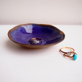 Handmade Mini Purple And Gold Ceramic Jewellery Dish, 3 of 7