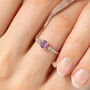 Lavender Amethyst Five Stone Ring In Sterling Silver And Gold, thumbnail 4 of 11