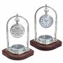 Personalised Chrome 15th Anniversary Desk Clock With Compass, thumbnail 1 of 8