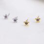 Tiny Amethyst Purple Cz Star Stud Earrings, thumbnail 1 of 11