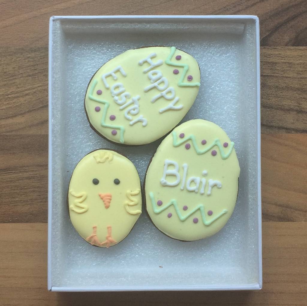 Personalised Easter Egg Trio Cookie Card By Biscuit Village ...