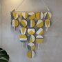 Large Ochre Yellow And Grey Geometric Wall Hanging, thumbnail 1 of 9