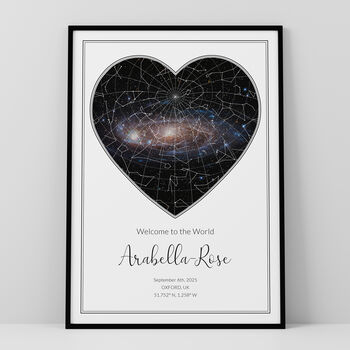 Welcome To The World Personalised Star Map Print New Baby Gift, 4 of 12