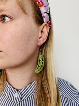 Green Pickle Glitter Resin Earrings / You're A Big Dill Gift Funny Best Friend Jewellery / Gift For Pickle Lovers Gherkin Statement Jewellery / Dill With It Gift Sassy Statement Gift, 5 of 5