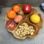 30cm Handcrafted Teak Wooden Triple Fruit Nuts Bowl, thumbnail 3 of 12