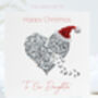 Our Daughter Christmas Silver Butterfly Heart Card, thumbnail 1 of 12