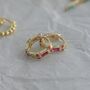 Pink Crystal Huggie Hoop Earrings 925 Silver, thumbnail 5 of 7